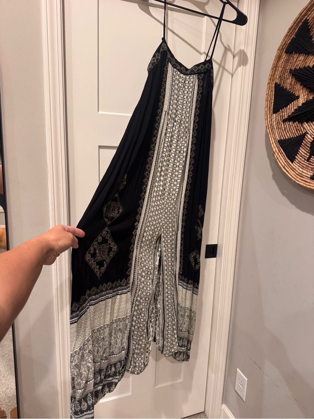 Free people Black Wide-Leg Jumpsuit. Medium.